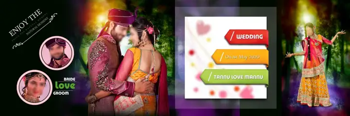 Modern Muslim Wedding Album 12x36 PSD with Vintage Frame