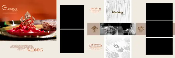 Modern Wedding Album 12x36 PSD with Bokeh Lights
