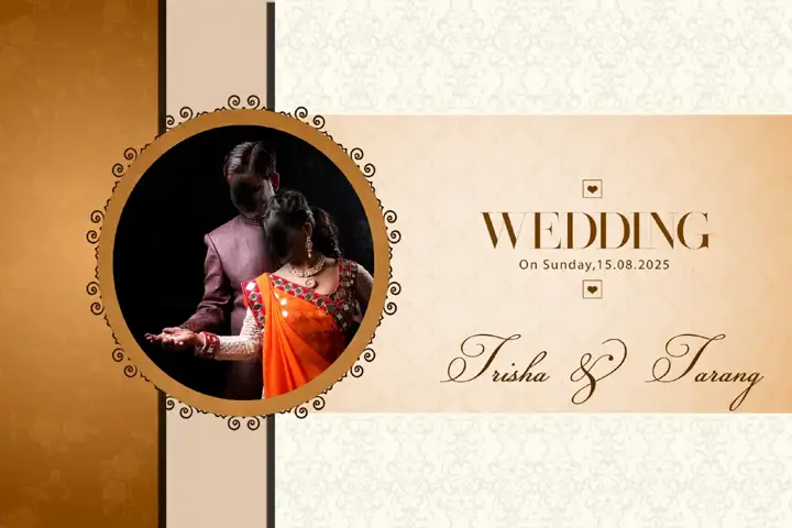 Modern Wedding Album Cover 12x18 PSD with Paisley Pattern