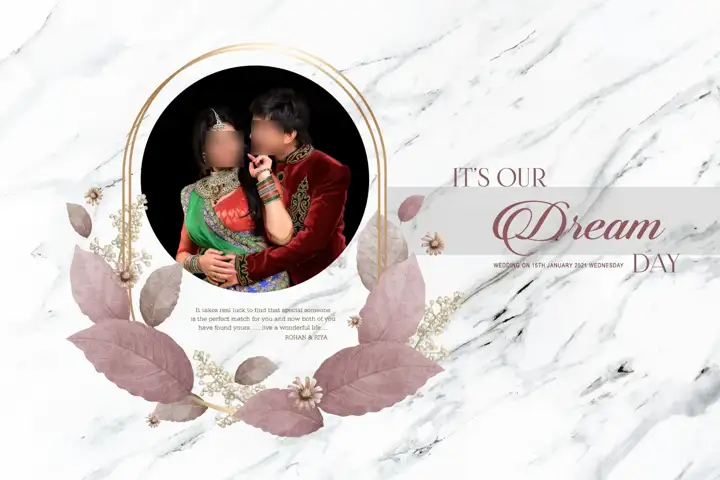Ornate Album Cover 12x18 PSD for Wedding – Brush Strokes