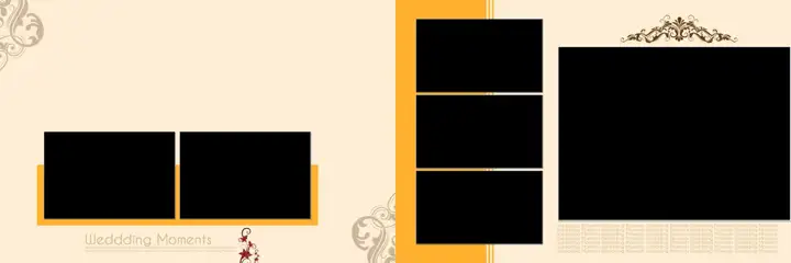 Ornate Gold Frame Wedding Album 12x36 PSD