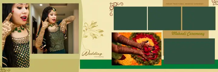 Ornate Indian Wedding Album 12x36 PSD with Temple Motif