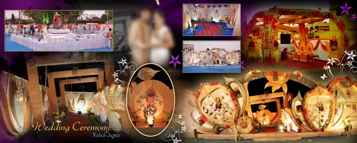 Ornate Indian Wedding Album Cover PSD with Geometric Lines