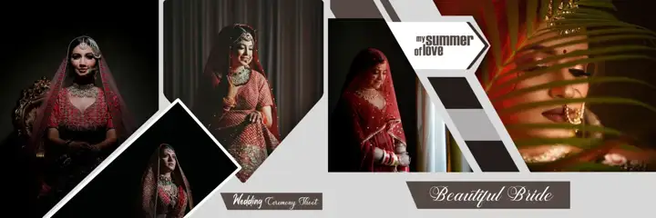 Ornate Wedding Album 12x36 PSD with Pastel Clouds