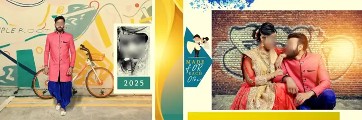 Pre-Wedding Album 12x36 PSD – Modern Glitter Accents Design