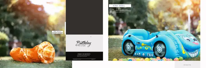 Premium Birthday Album Background PSD with Silk Texture
