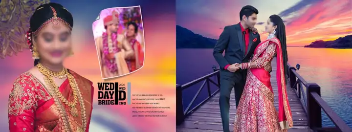 Premium Indian Wedding Album 12x36 PSD with Geometric Lines