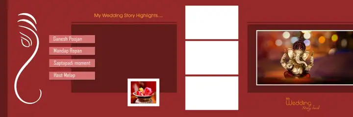 Premium Pastel Clouds Wedding Album 12x36 PSD