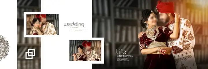Premium Rose Petals Pre-Wedding Album 12x36 PSD