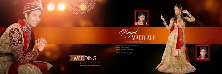 Premium Temple Motif Wedding Album 12x36 PSD