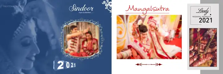 Premium Wedding Album 12x36 PSD with Floral Border