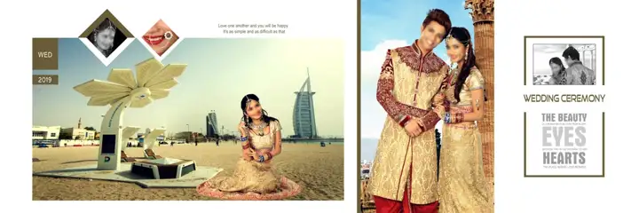 Premium Wedding Album 12x36 PSD with Temple Motif