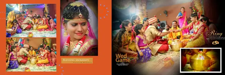 Reception Wedding Album 12x36 PSD – Cinematic Gold Frame Design