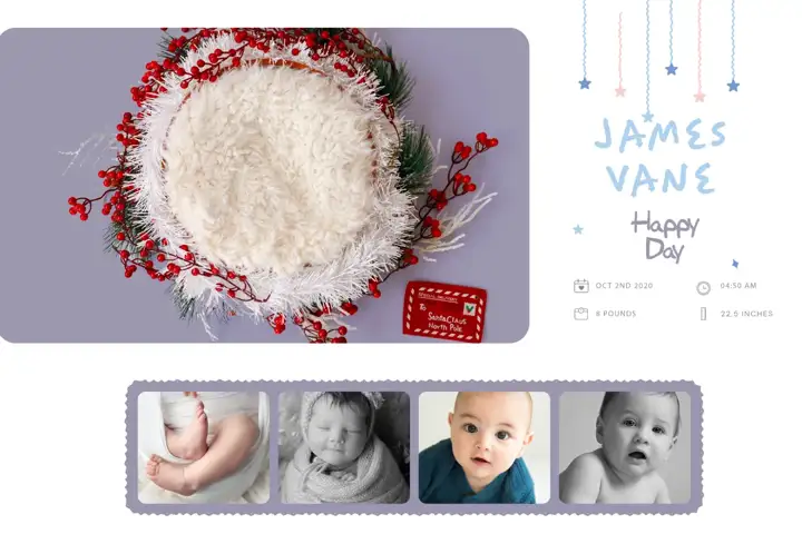 Regal Birthday & Baby Album 12x18 PSD with Royal Arch