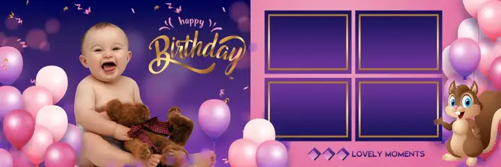 Regal Birthday & Baby Album 12x36 PSD with Kolam Pattern