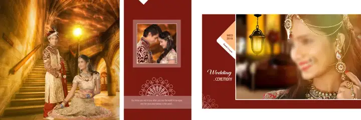 Regal Watercolour Splash Wedding Album 12x36 PSD