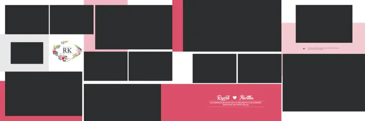 Rich Maroon Karizma Wedding Album 12x36 PSD with Lace Ornaments
