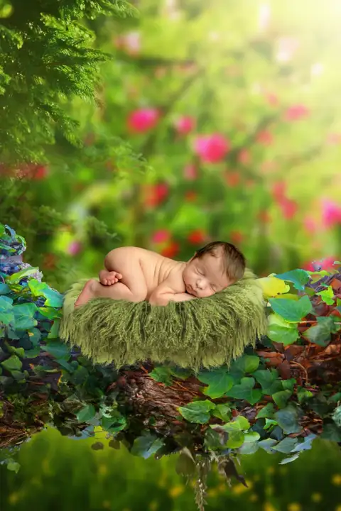 Rich Maroon Studio Background PSD for Baby – Brush Strokes