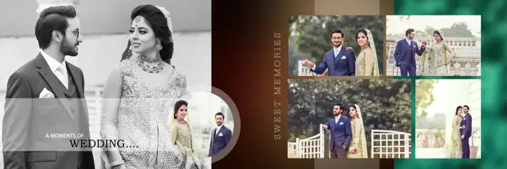 Rich Maroon Wedding Album 12x36 PSD – Vintage Frame