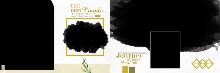 Rich Maroon Wedding Album 12x36 PSD with Peacock Art