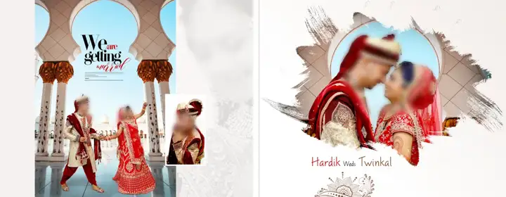 Rich Maroon Wedding Album 14x36 PSD with Mandala Art