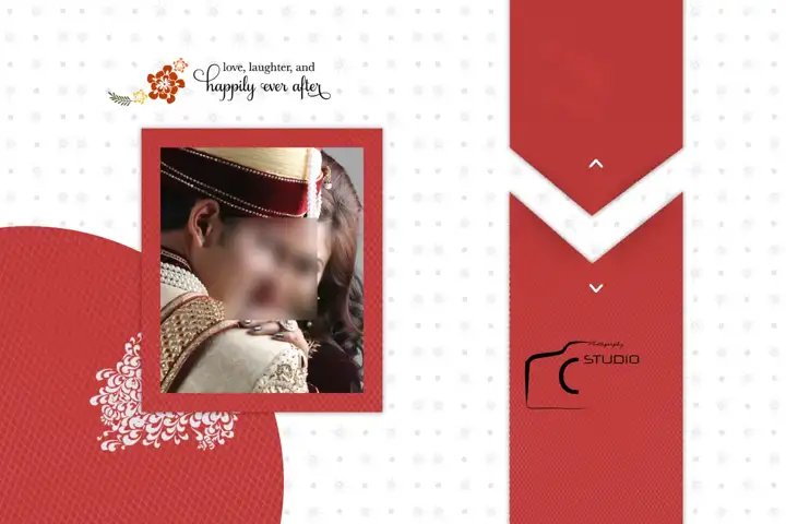 Rich Maroon Wedding Album Cover PSD with Damask Texture