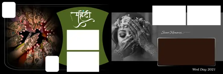 Royal Mehndi Wedding Album 12x36 PSD with Silk Texture