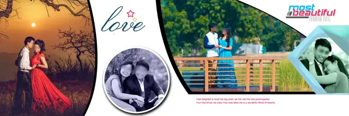 Royal Pre-Wedding Album 12x36 PSD with Lotus Design
