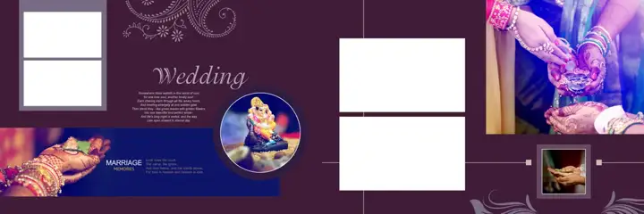 Royal Wedding Album 12x36 PSD with Kolam Pattern