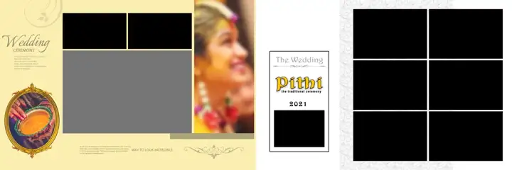 Soft Pastel Glitter Accents Haldi Wedding Album 12x36 PSD