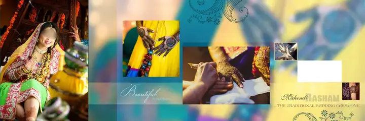 Soft Pastel Peacock Art Wedding Album 12x36 PSD