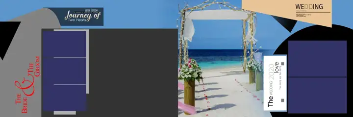 Soft Pastel Watercolour Splash Wedding Album 12x36 PSD
