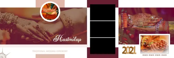 Soft Pastel Wedding Album 12x36 PSD – Geometric Lines