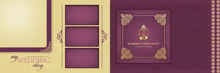 Soft Pastel Wedding Album 12x36 PSD – Temple Motif
