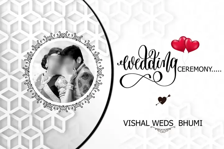 Soft Pastel Wedding Album Cover PSD with Bokeh Lights