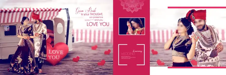 Stylish Album 12x36 PSD for Pre-Wedding – Lace Ornaments
