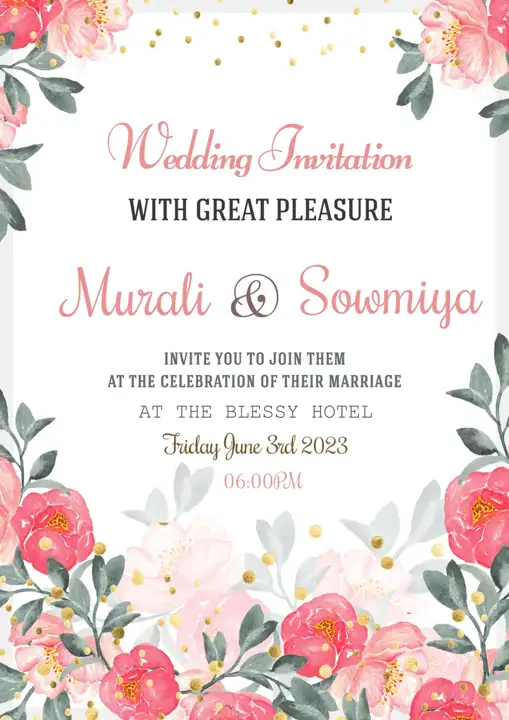 Stylish Bokeh Lights Wedding Invitation PSD