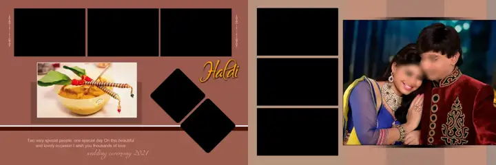 Stylish Brush Strokes Haldi Wedding Album 12x36 PSD