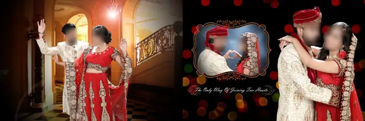 Stylish Indian Wedding Album 6x18 PSD with Temple Motif