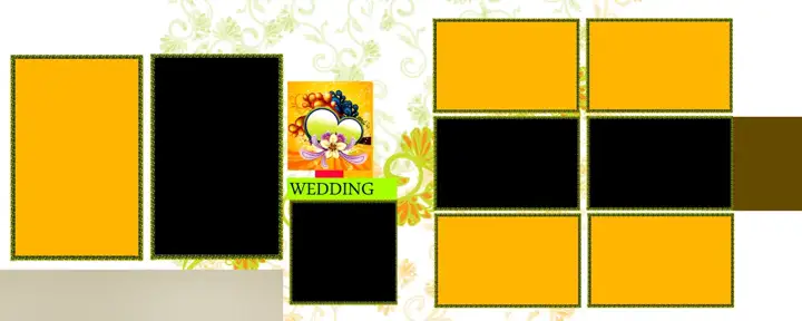 Stylish Photo Album 12x30 PSD with Floral Border