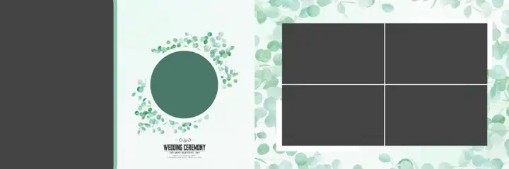 Stylish Wedding Album 12x36 PSD – Damask Texture
