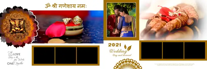Stylish Wedding Album 12x36 PSD with Bokeh Lights