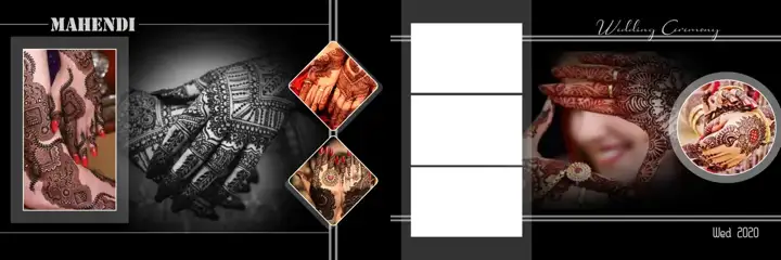 Timeless Bokeh Lights Mehndi Wedding Album 12x36 PSD