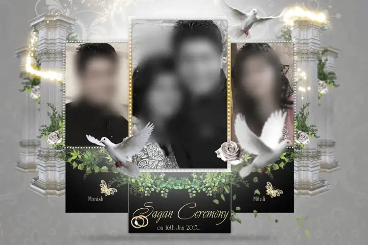 Timeless Damask Texture Wedding Album Cover PSD