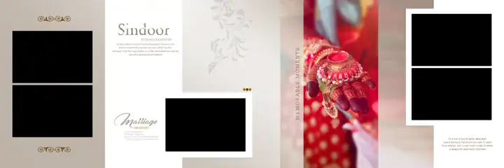 Timeless Rose Petals Karizma Wedding Album 12x36 PSD