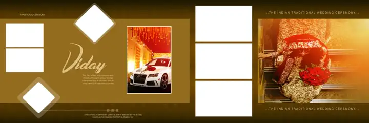 Timeless Wedding Album 12x36 PSD – Gold Frame