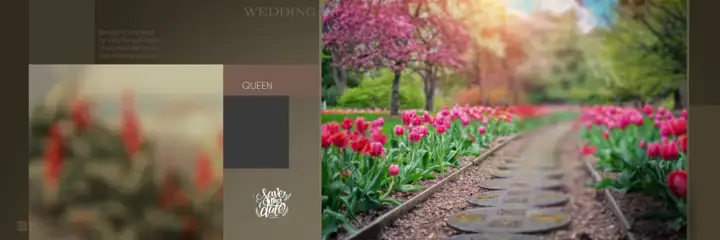 Traditional Album Background 12x36 PSD for Wedding – Floral Border