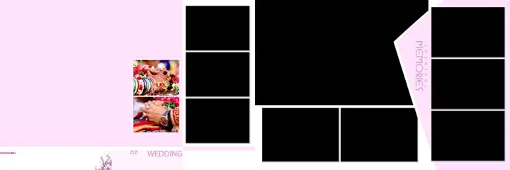 Traditional Glitter Accents Wedding Album 12x36 PSD