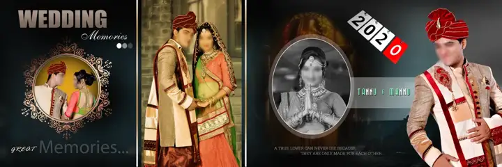 Traditional Muslim Wedding Album 12x36 PSD with Bokeh Lights