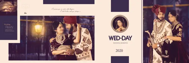 Traditional Pre-Wedding Album 12x36 PSD with Bokeh Lights